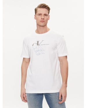 Calvin Klein Jeans T-Shirt Monogram Echo J30J325352 Biały Regular Fit