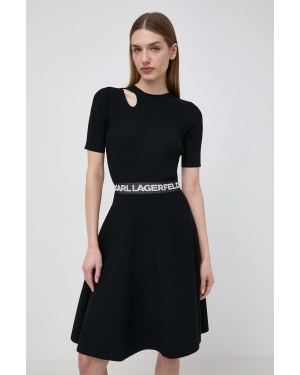 Karl Lagerfeld sukienka kolor czarny mini rozkloszowana