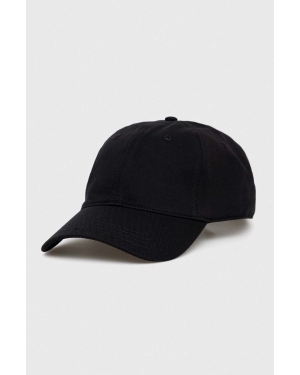 Lacoste czapka z daszkiem bawełniana kolor czarny gładka