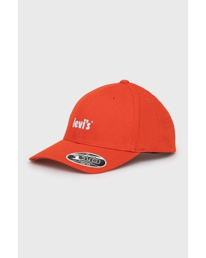 Levi's czapka kolor pomarańczowy z aplikacją