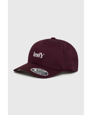Levi's czapka z daszkiem kolor fioletowy z nadrukiem