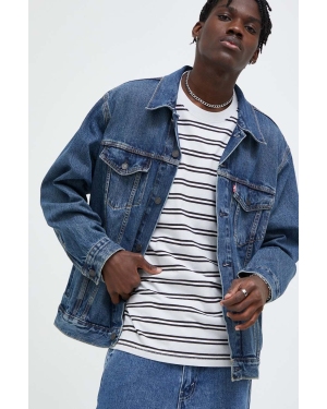 Levi's kurtka jeansowa męska kolor niebieski przejściowa oversize