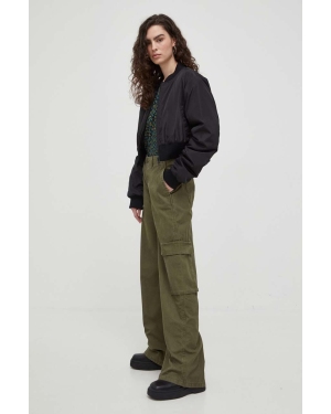 Levi's spodnie bawełniane BAGGY CARGO kolor zielony proste medium waist