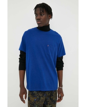 Levi's t-shirt bawełniany kolor niebieski