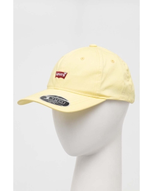 Levi's czapka z daszkiem kolor żółty z aplikacją