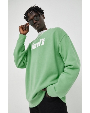 Levi's bluza bawełniana męska kolor zielony z nadrukiem