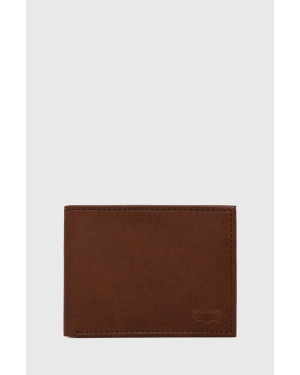 Levi's portfel skórzany kolor brązowy