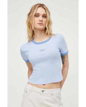 Levi's t-shirt bawełniany damski kolor niebieski