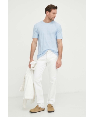 Marc O'Polo t-shirt bawełniany męski kolor niebieski wzorzysty