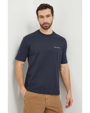 Marc O'Polo t-shirt bawełniany męski kolor granatowy gładki