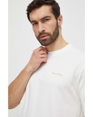 Marc O'Polo t-shirt bawełniany męski kolor biały gładki