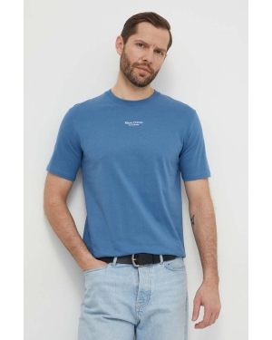 Marc O'Polo t-shirt bawełniany męski kolor niebieski z nadrukiem