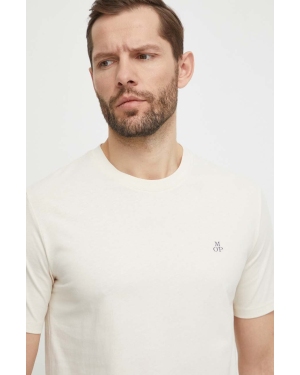 Marc O'Polo t-shirt bawełniany męski kolor beżowy gładki