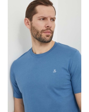 Marc O'Polo t-shirt bawełniany męski kolor niebieski gładki