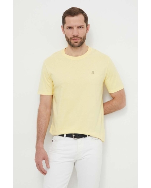 Marc O'Polo t-shirt bawełniany męski kolor żółty gładki