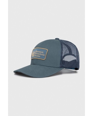 Marmot czapka z daszkiem Retro Trucker kolor niebieski z aplikacją