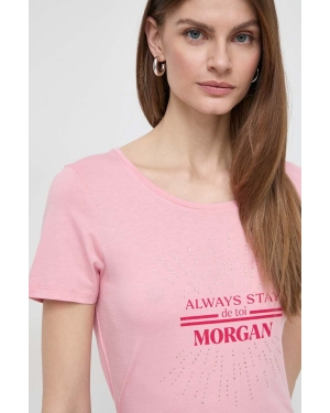 Morgan t-shirt damski kolor różowy
