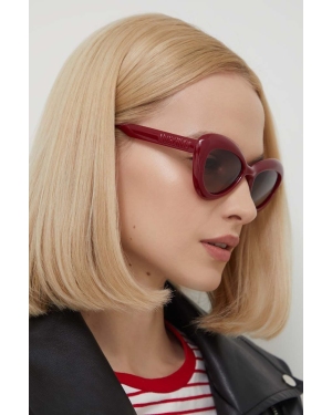 Moschino okulary przeciwsłoneczne damskie kolor bordowy