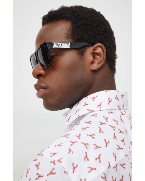 Moschino okulary przeciwsłoneczne męskie kolor czarny