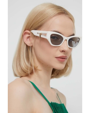 Moschino okulary przeciwsłoneczne damskie kolor biały