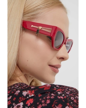 Moschino okulary przeciwsłoneczne damskie kolor czerwony
