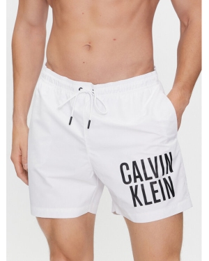 Calvin Klein Swimwear Szorty kąpielowe Medium Drawstring-Nos KM0KM00739 Biały Regular Fit
