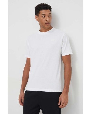 New Balance t-shirt bawełniany męski kolor biały z aplikacją
