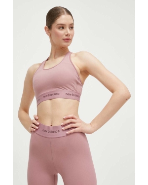 New Balance biustonosz sportowy Sleek kolor różowy gładki