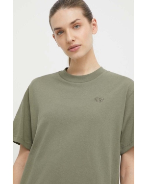 New Balance t-shirt bawełniany damski kolor zielony