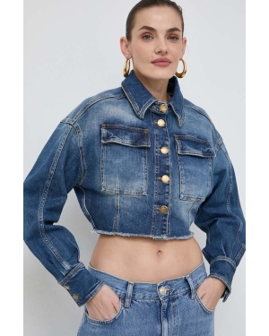 Pinko kurtka jeansowa damska kolor granatowy przejściowa oversize
