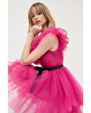 Pinko sukienka kolor różowy mini rozkloszowana