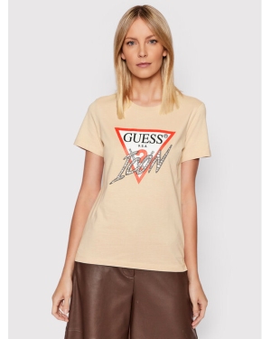 Guess T-Shirt Sparkle Icon W2RI07 I3Z11 Beżowy Regular Fit