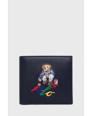 Polo Ralph Lauren portfel skórzany męski kolor granatowy