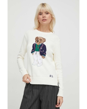 Polo Ralph Lauren sweter bawełniany kolor beżowy
