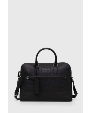 Polo Ralph Lauren torba na laptopa skórzana kolor czarny