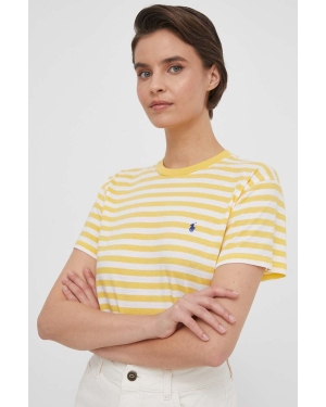 Polo Ralph Lauren t-shirt bawełniany damski kolor żółty