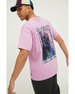 Quiksilver t-shirt bawełniany męski kolor fioletowy z nadrukiem