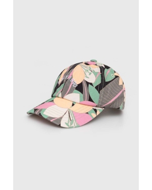 Roxy czapka z daszkiem bawełniana kolor fioletowy wzorzysta ERJHA04265