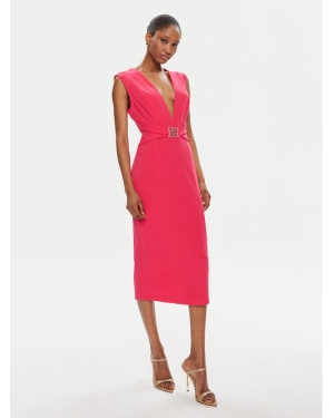 Rinascimento Sukienka koktajlowa CFC0118264003 Różowy Slim Fit