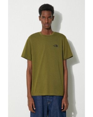 The North Face t-shirt M S/S Simple Dome Tee męski kolor zielony z nadrukiem NF0A87NGPIB1