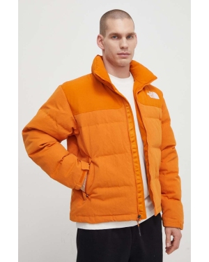 The North Face kurtka puchowa kolor pomarańczowy zimowa