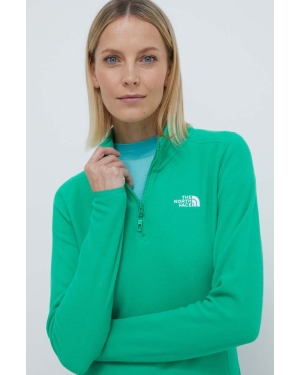 The North Face bluza sportowa 100 Glacier kolor zielony gładka
