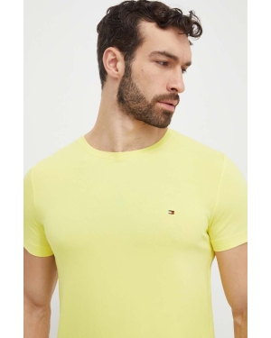 Tommy Hilfiger t-shirt męski kolor żółty gładki