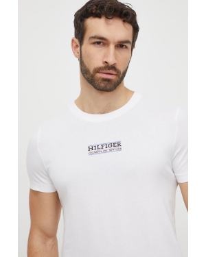 Tommy Hilfiger t-shirt bawełniany męski kolor biały z nadrukiem