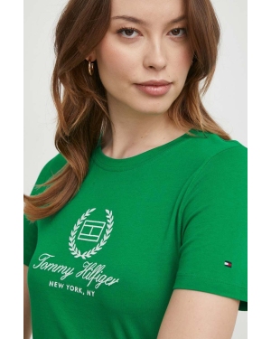 Tommy Hilfiger t-shirt bawełniany damski kolor zielony