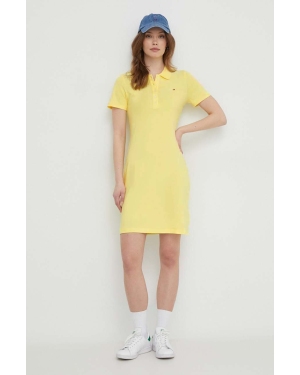Tommy Hilfiger sukienka kolor żółty mini dopasowana