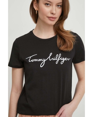 Tommy Hilfiger t-shirt bawełniany damski kolor czarny