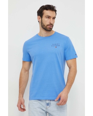 Tommy Hilfiger t-shirt lounge bawełniany kolor niebieski melanżowy