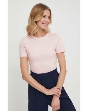 Tommy Hilfiger t-shirt bawełniany damski kolor różowy