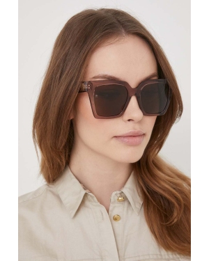 Tommy Hilfiger okulary przeciwsłoneczne damskie kolor brązowy